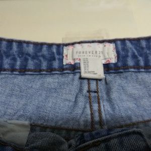 Forever 21 Shorts - Forever 21 denim blue white lace jeans shorts Forever 21 Shorts - Forever 21 denim blue white lace jeans shorts